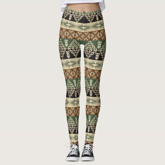 etnisch afrikaans stammenpatroon leggings (Voorkant)