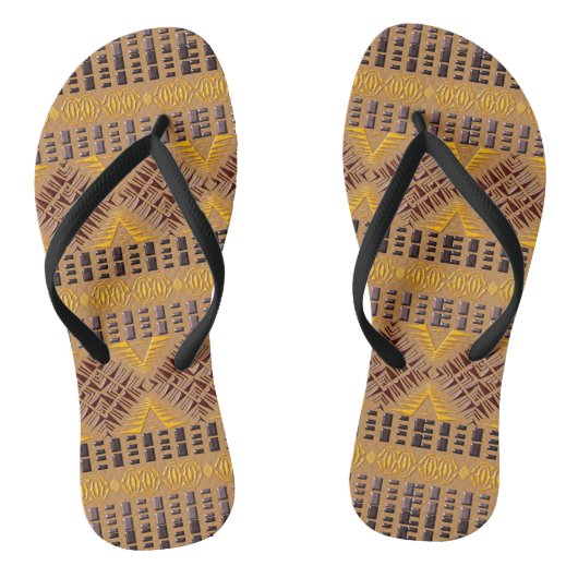 etnisch afrikaans stammenpatroon teenslippers (Voetbed)