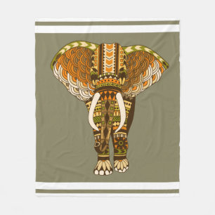 Etnisch Afrikaanse Hues Tribal Olifant Fleece Deken