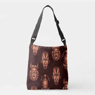 Etnisch Afrikaanse maskers, donkere achtergrond Crossbody Tas