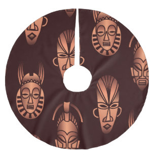 Etnisch Afrikaanse maskers, donkere achtergrond Kerstboom Rok