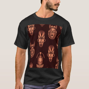 Etnisch Afrikaanse maskers, donkere achtergrond T-shirt