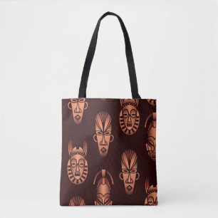 Etnisch Afrikaanse maskers, donkere achtergrond Tote Bag