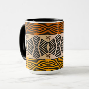 etnisch - afrikaanse tribale geometrisch patroon mok