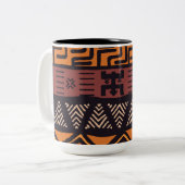 Etnisch Afrikaanse vibes in Boheemse stijl Tweekleurige Koffiemok (Voorkant links)