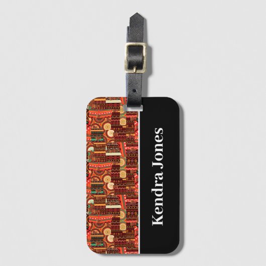 Etnisch Afrocentrisch Kente-stam patroon bagage  Bagagelabel (Voorkant (verticaal))