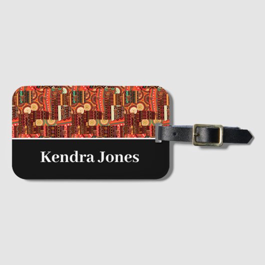 Etnisch Afrocentrisch Kente-stam patroon bagage  Bagagelabel (Voorkant (horizontaal))