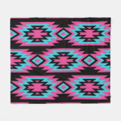 Etnisch Amerikaans Indiaas: Azteekse motieven. Fleece Deken (Voorkant (Horizontaal))