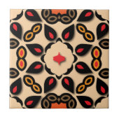 Etnisch Arabesk symmetrisch geometrisch patroon Tegeltje (Voorkant)