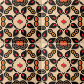 Etnisch Arabesk symmetrisch geometrisch patroon Tegeltje