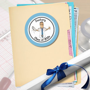 Etnisch Artsenarts PA Funny Blue Afstuderen Ronde Sticker