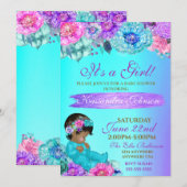 etnisch Baby elegant Paars blauwgroen goudbaby sho Kaart (Voorkant / Achterkant)