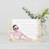 Etnisch Baby Girl Beach Baby shower Kaart (Staand voorkant)