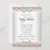 Etnisch Baby Meisje Perzik en Grijs Baby shower Kaart (Achterkant)