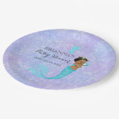 Etnisch Baby Meisje Zeemeermin Princess Paarse Tur Papieren Bordje (Gekanteld)