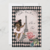 Etnisch Baby shower van prinses Ballerina Eiffel T Kaart (Voorkant)