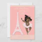 Etnisch Ballerina Eiffel Tower Chevron 1e verjaard Kaart (Voorkant)