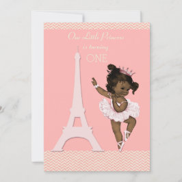 Etnisch Ballerina Eiffel Tower Chevron 1e verjaard Kaart
