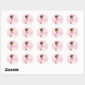 Etnisch Ballerina Princess Tutu-Baby shower Ronde Sticker (Vel)