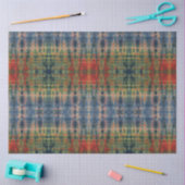 Etnisch blauw groen kleuren traditioneel patroon tissuepapier (Craft)