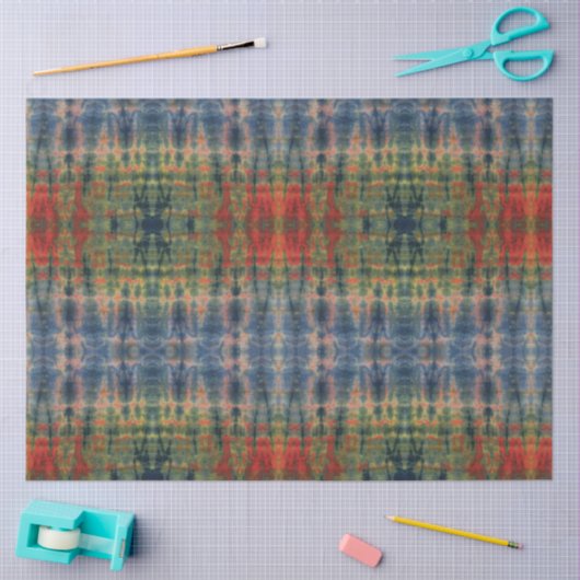 Etnisch blauw groen kleuren traditioneel patroon tissuepapier (Craft)