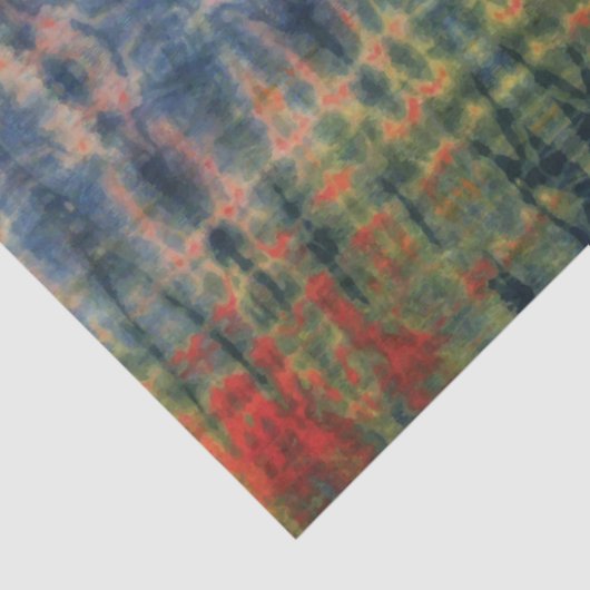 Etnisch blauw groen kleuren traditioneel patroon tissuepapier (Detail)