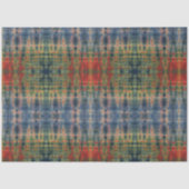 Etnisch blauw groen kleuren traditioneel patroon tissuepapier (Voorkant)