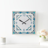 etnisch blauw vierkante klok (Huis)