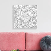 Etnisch Bloemen Doodle 6 Canvas Afdruk (Insitu (Woonkamer))