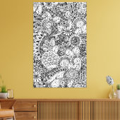 Etnisch Bloemen Geïnspireerd 6 Canvas Afdruk (Insitu (Woonkamer))