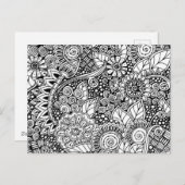 Etnisch Bloemen Geïnspireerd Briefkaart (Voorkant / Achterkant)