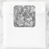 Etnisch Bloemen Geïnspireerd Vierkante Sticker (Tas)