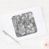 Etnisch Bloemen Geïnspireerd Vierkante Sticker (Envelop)