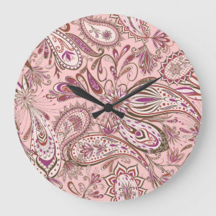 Etnisch Bloemen: Oriental Paisley Design. Grote Klok