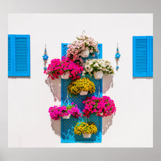 Etnisch Bloemen: Tuinmuur Poster