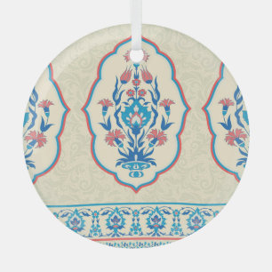 Etnisch bloemweefsel: naadloze elegantie glas ornament