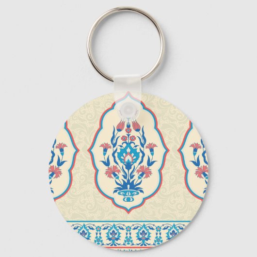 Etnisch bloemweefsel: naadloze elegantie sleutelhanger (Voorkant)