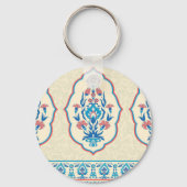 Etnisch bloemweefsel: naadloze elegantie sleutelhanger (Achterkant)