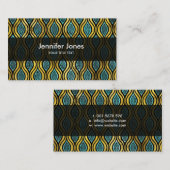 Etnisch Bohemisch goud- en blauw glaspatroon Visitekaartje (Voorkant / Achterkant)