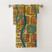 Etnisch Boho African Style op Gold Bad Handdoek (Insitu)