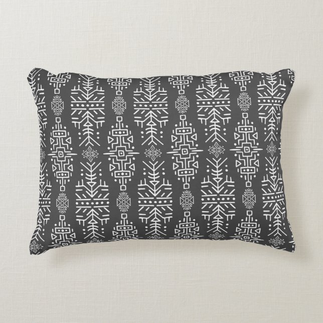 Etnisch Boho Chic: naadloos stamontwerp Accent Kussen (Voorkant)