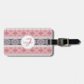 Etnisch boho geometrisch patroon. monogram. bagagelabel (Voorkant horizontaal)