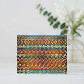 Etnisch Boho Golden Pattern op schilderde textuur Briefkaart (Staand voorkant)