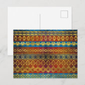 Etnisch Boho Golden Pattern op schilderde textuur Briefkaart (Voorkant / Achterkant)