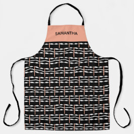Etnisch bruin, zwart en wit Afrikaans Kunstpatroon Schort