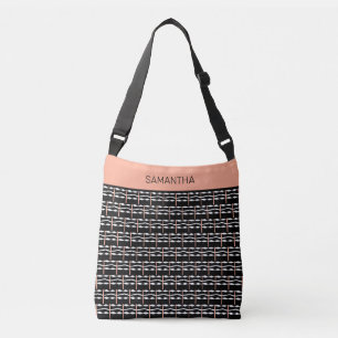 Etnisch bruin, zwart en wit Afrikaans patroon Crossbody Tas