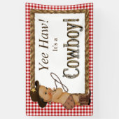 Etnisch cowboy Baby shower Spandoek (Verticaal)