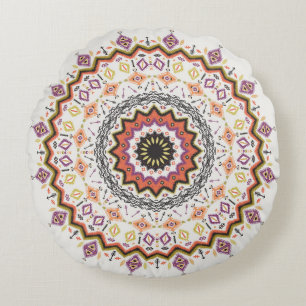 Etnisch Decoratief: inheems Ornament Rond Kussen