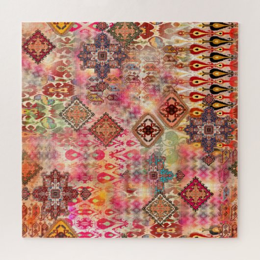 Etnisch Digitaal Abstract Naadloos Patroon Legpuzzel (Horizontaal)