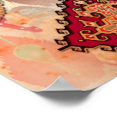 Etnisch Digitaal Abstract Naadloos Patroon Poster (Hoek)